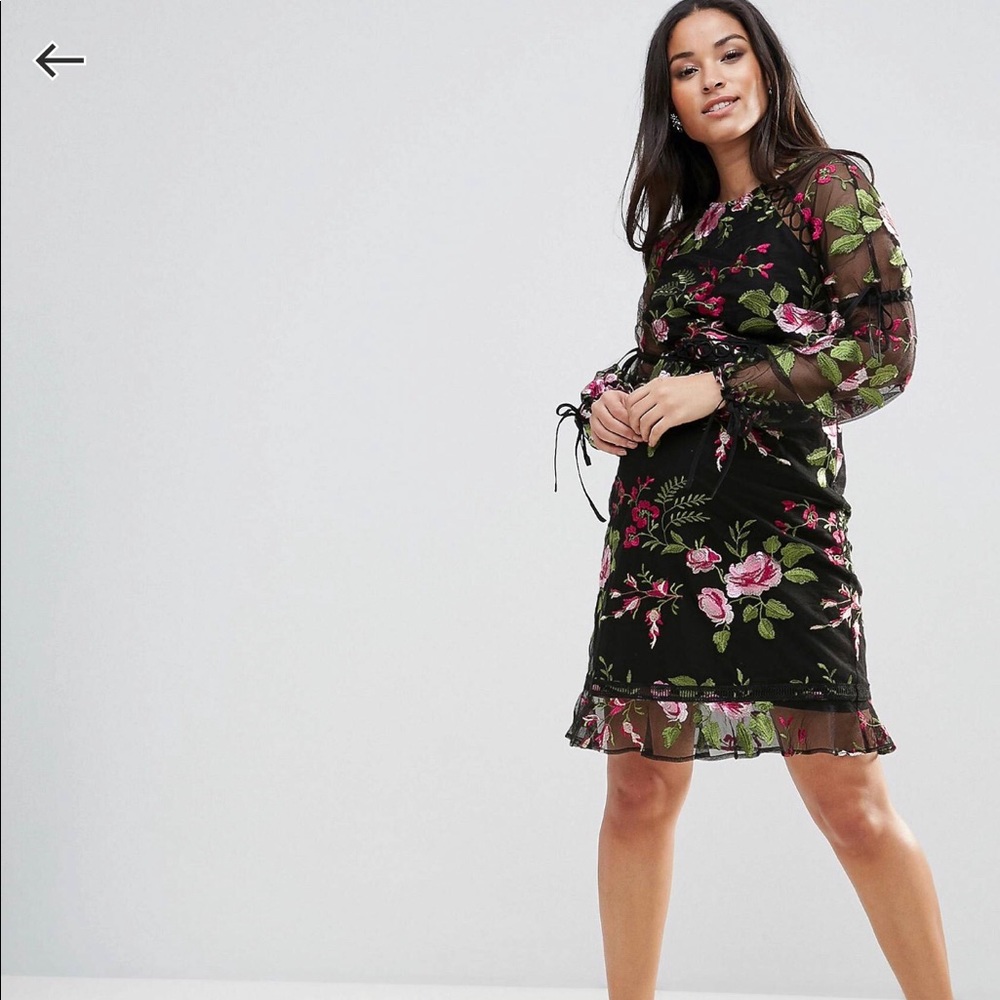 NWT | ASOS Maternity Dress Black & Flora | US12